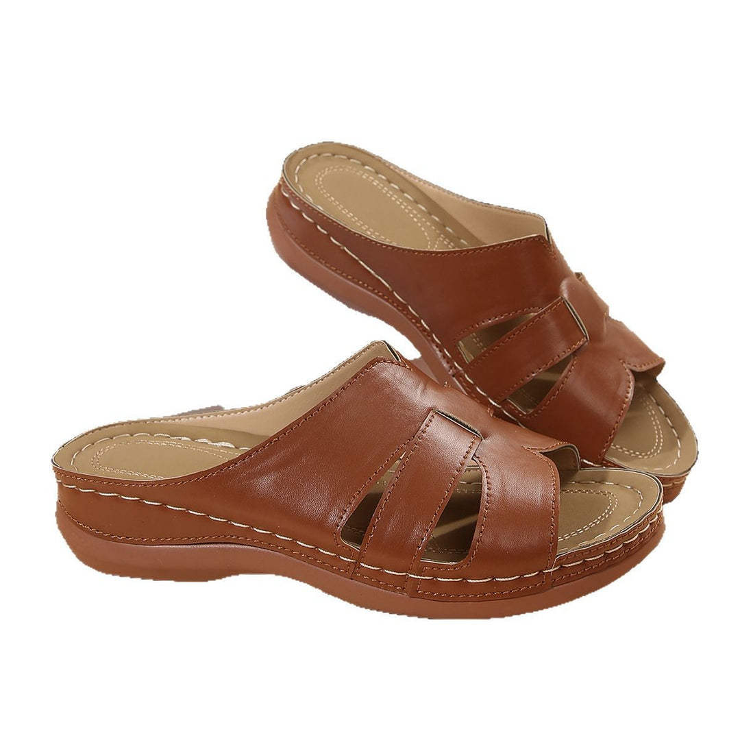 Damen bequeme Clogs mit offenem Zehenbereich und elastischen Bändern R&B