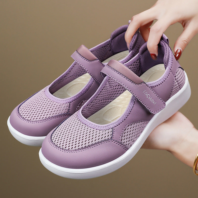 Damen Atmungsaktive Fitness-Sneaker mit verstellbarem Klettverschluss R&B