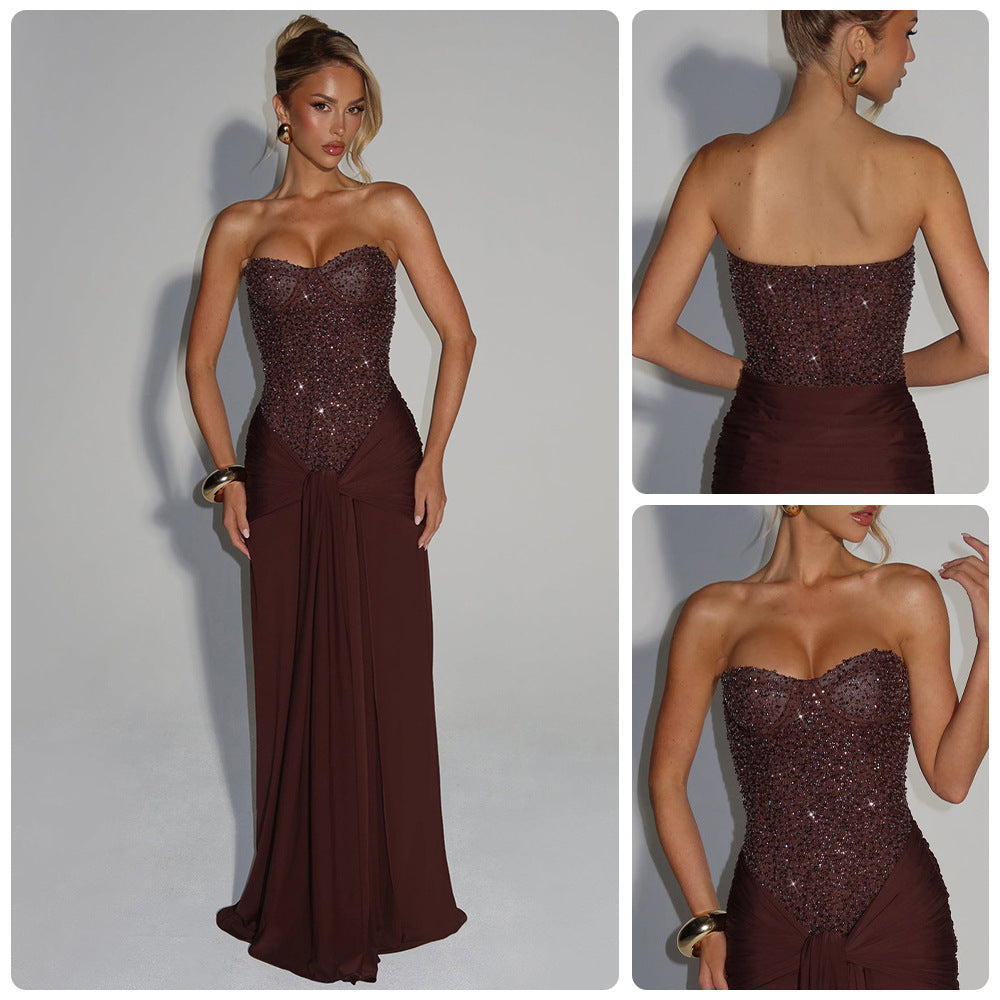 Damen Abendkleid mit glamourösem Korsettdesign und fließendem Rock R&B
