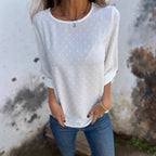 Damen lässige Bluse mit dekorativem Punktedesign R&B