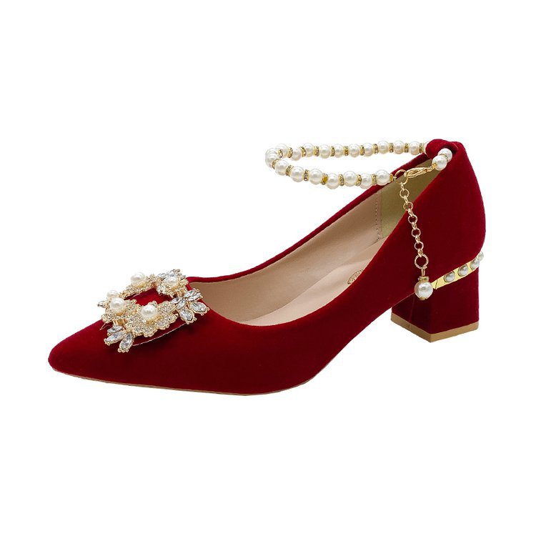 Damen elegante spitze Pumps mit funkelndem Schmuckdetail R&B