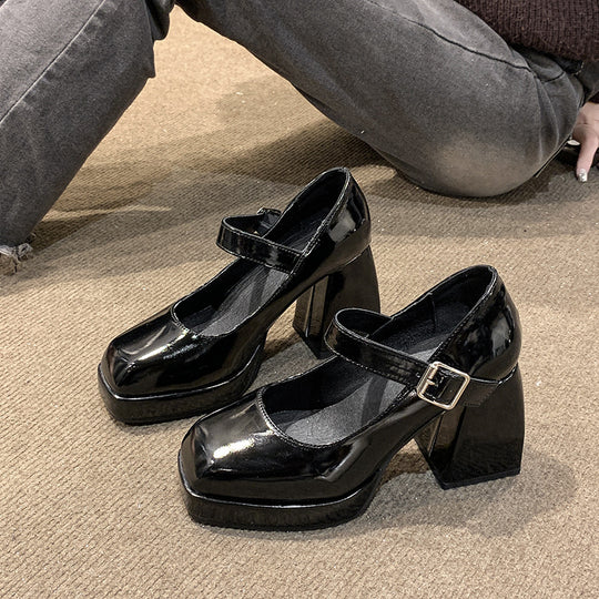 Damen elegante Plateau-Pumps mit Perlen-Detail R&B