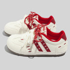 Damen Sportliche Retro Sneakers mit floralem Muster und bequemer Dämpfung