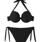 Damen Push-Up Bikini mit verspieltem Knoten-Design R&B