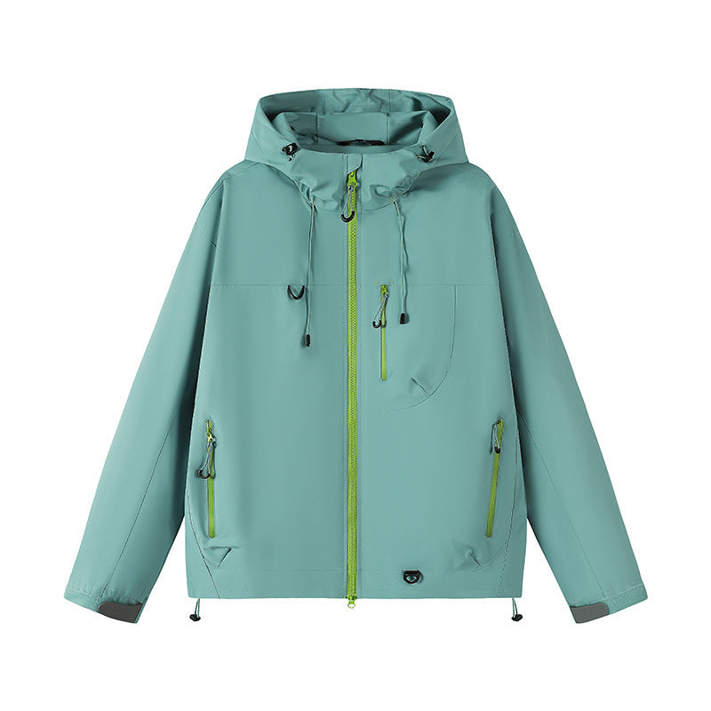 Damen technische Outdoor-Jacke mit Material und verstellbarem Kapuzensystem R&B