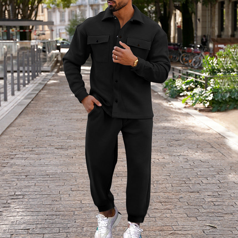 Herren modisches Freizeit-Set mit praktischem Taschen-Design R&B