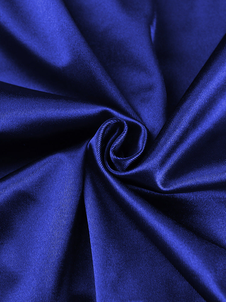 Damen Elegantes Maxikleid mit Raffungen und hohem Schlitz R&B