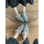 Damen elegante Mules mit glitternder Riemenverzierung R&B