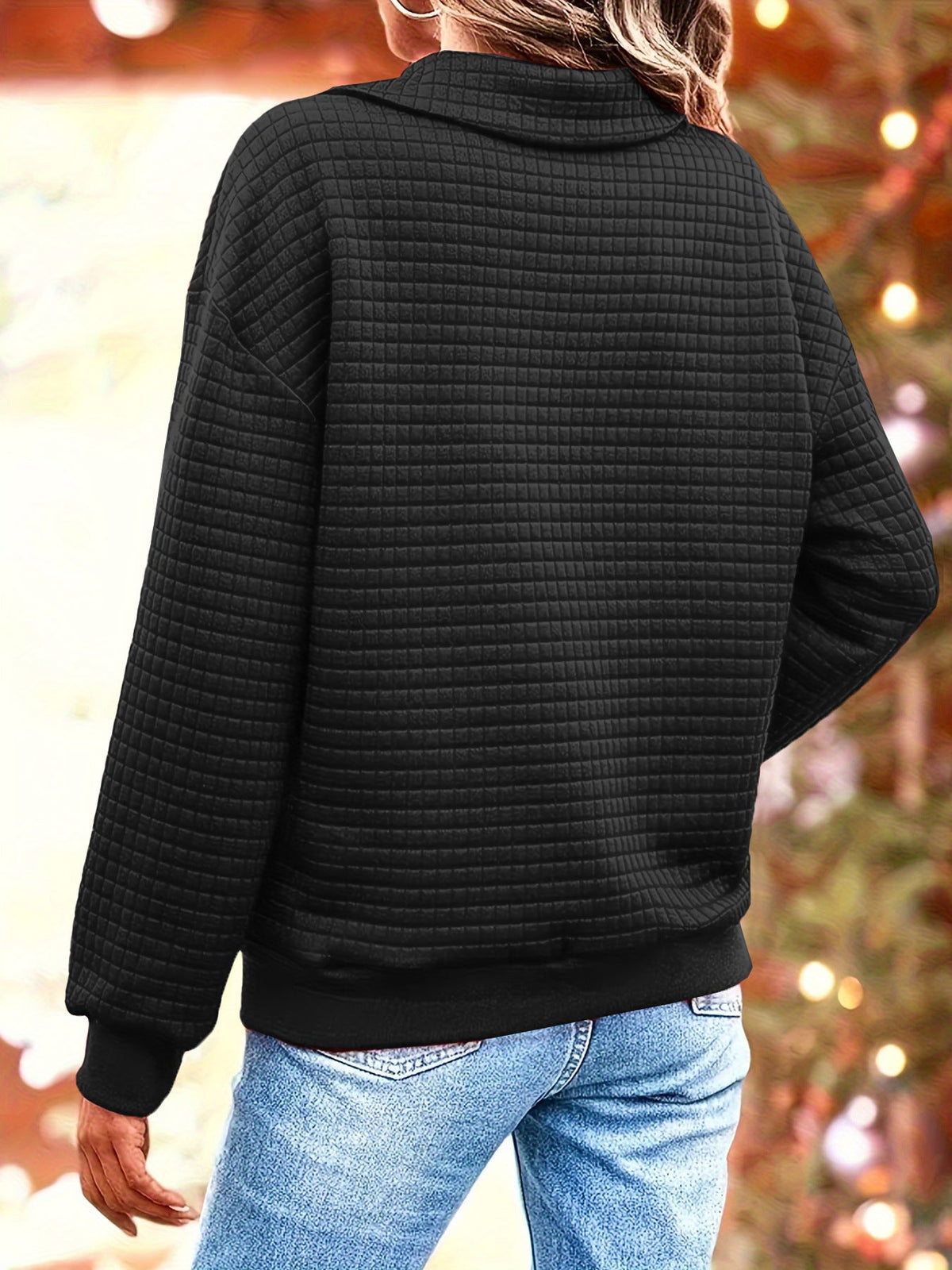 Damen Pollover mit strukturiertem Material und Kragen R&B