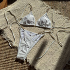 Damen Triangel-Bikini mit verzierten Trägern R&B