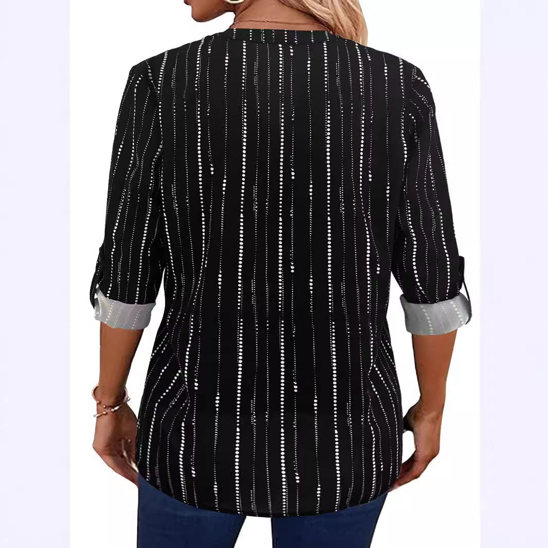 Damen Casual Bluse mit stilvollem Streifenmuster R&B
