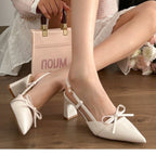 Damen elegante Slingback-Pumps mit modischem Schleifenakzent R&B