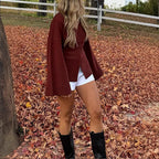Damen Modischer Strickcardigan mit weitem Ärmel und eleganter Knopfleiste R&B