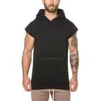 Herren Kapuzen-T-Shirt mit Ärmelloses Design und praktischer Fronttasche