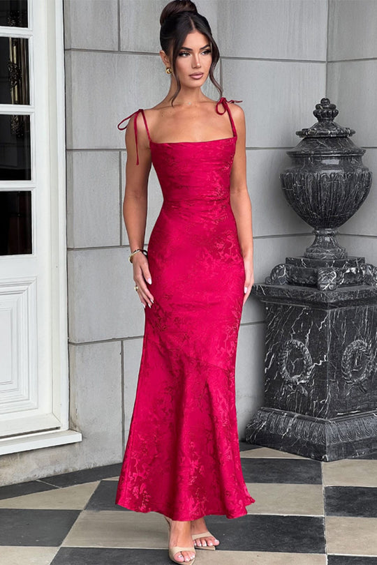 Damen Elegantes Maxikleid mit verführerischen Spaghettiträgern R&B
