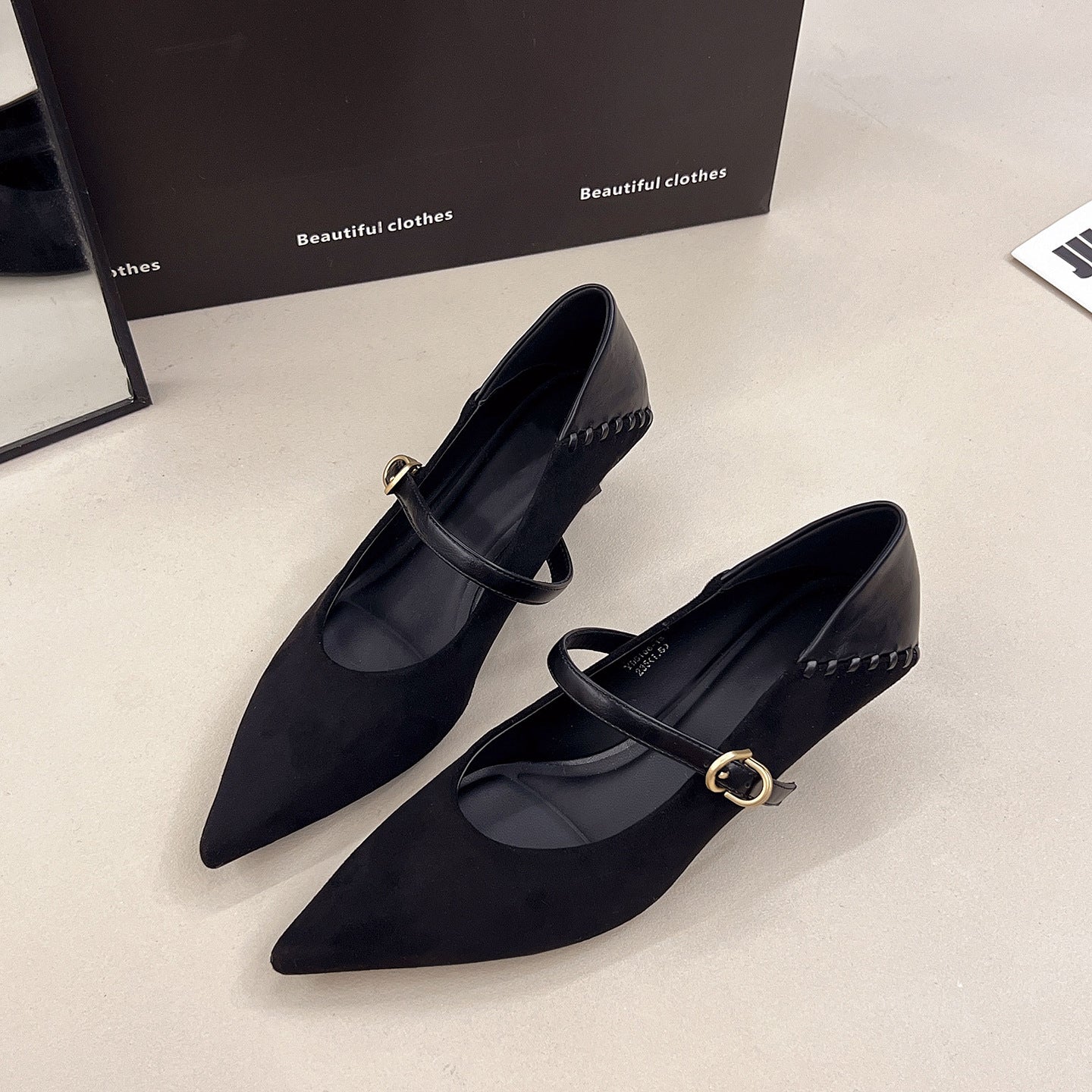 Damen elegante Mary Jane Pumps mit modischer Schnalle R&B