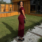 Damen Elegantes schulterfreies Maxikleid mit figurbetonender Silhouette R&B