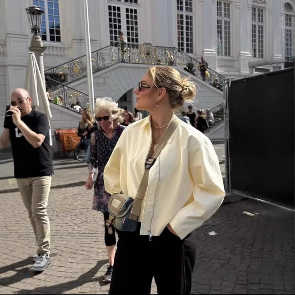 Damen Trendige Bikerjacke aus hochwertigem Material R&B