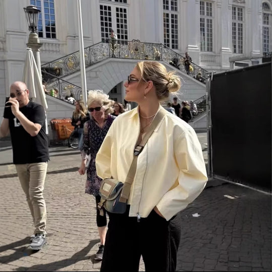 Damen Trendige Bikerjacke aus hochwertigem Material R&B