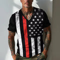 Herren V-Ausschnitt T-Shirt mit einzigartigem Flaggenmotiv