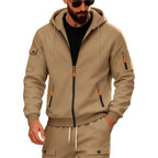 Herren nan Kapuzenjacke mit wasserabweisenden Reißverschlüssen und multifunktionalen Taschen R&B