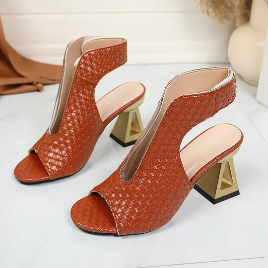 Damen Plateau-Pumps mit elegantem Riemendesign und rechteckigem Absatz R&B
