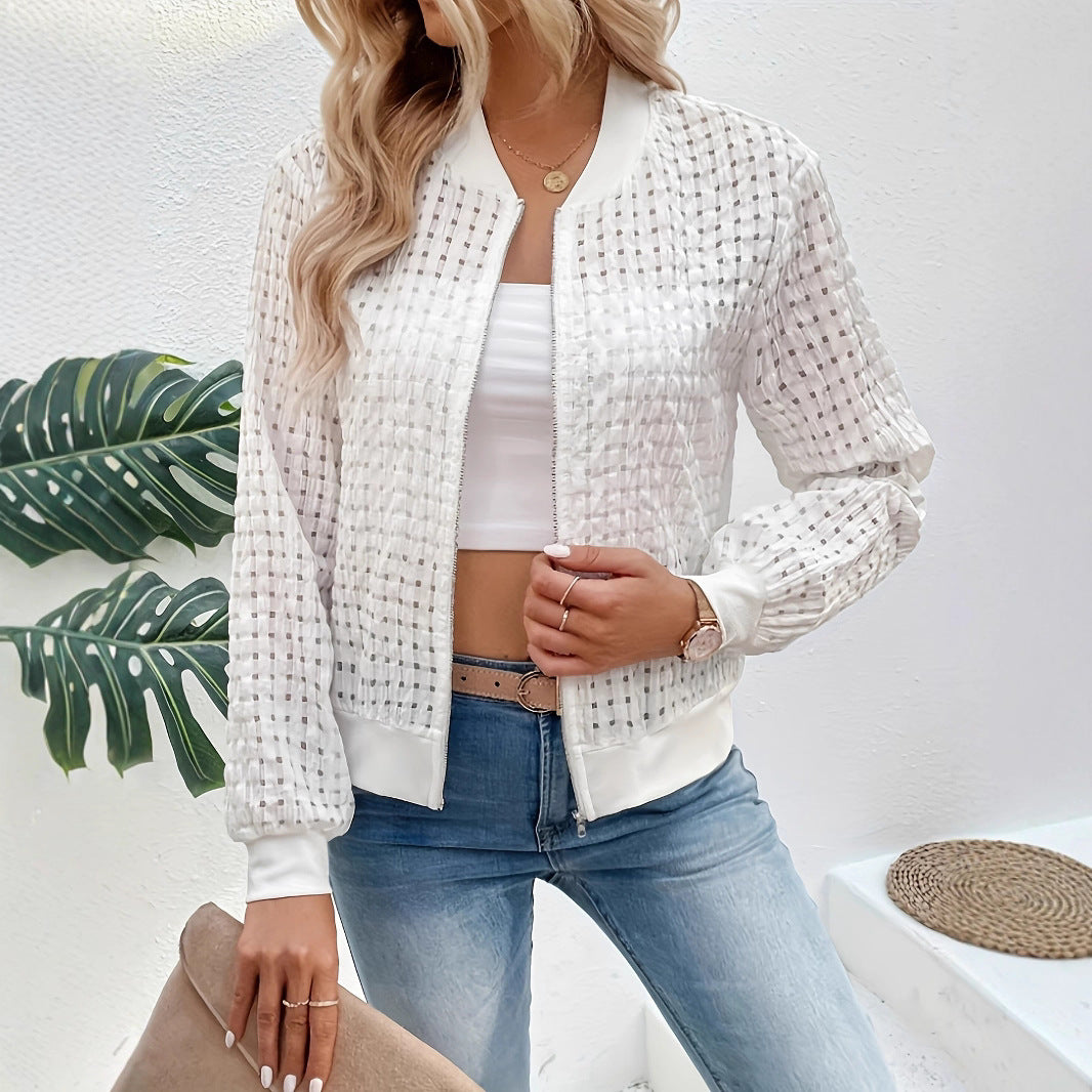 Damen luftige Sweatjacke mit trendigem Strukturdesign R&B