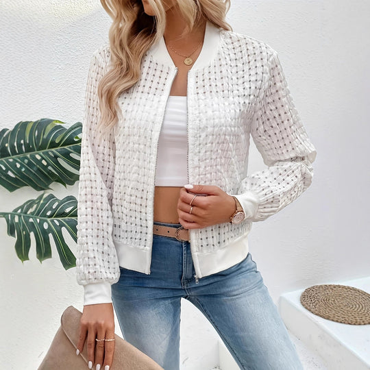 Damen luftige Sweatjacke mit trendigem Strukturdesign R&B