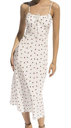 Damen Maxikleid mit feinen Punkten und verstellbaren Spaghettiträgern R&B