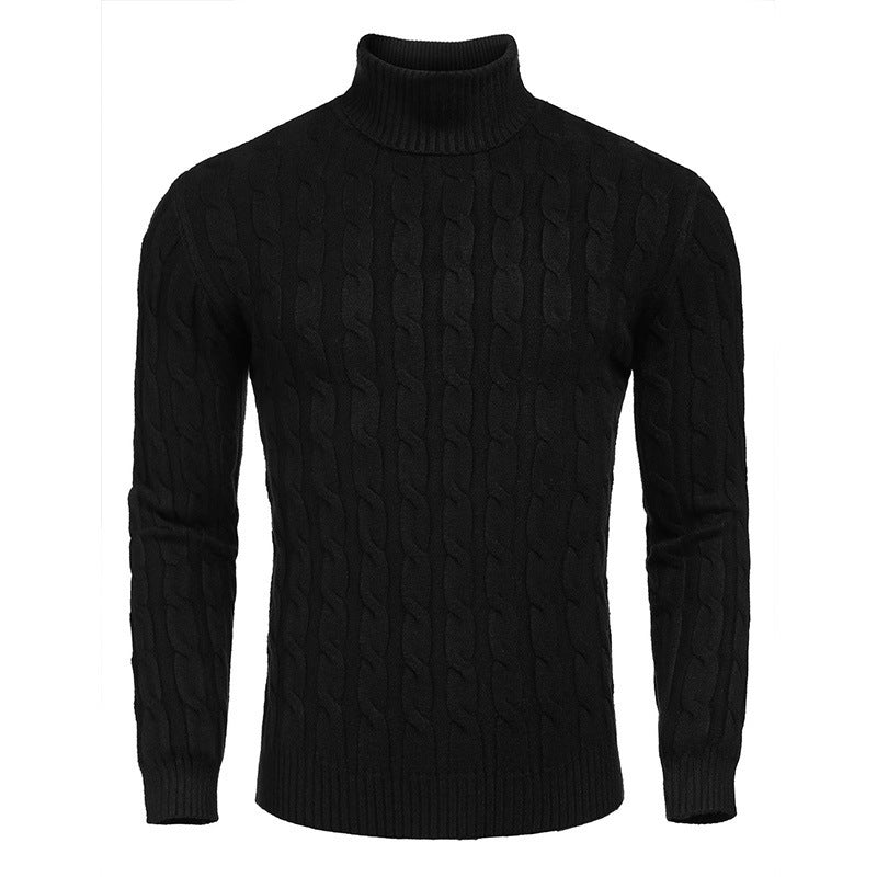 Herren modischer Rollkragenpullover mit strukturierter Strickoptik R&B