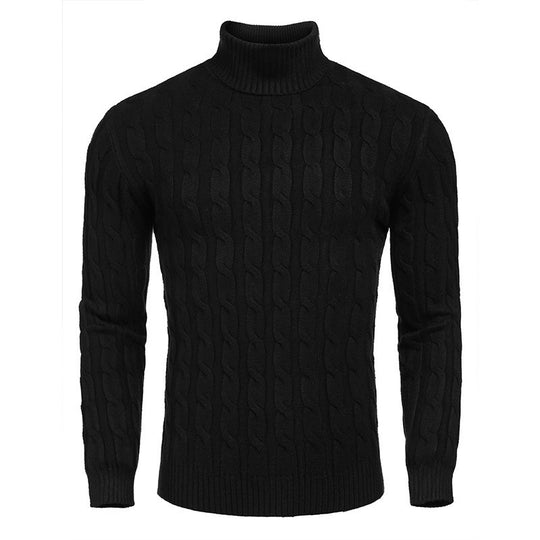 Herren modischer Rollkragenpullover mit strukturierter Strickoptik R&B