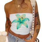 Damen Bandeau-Top mit floralem Design R&B