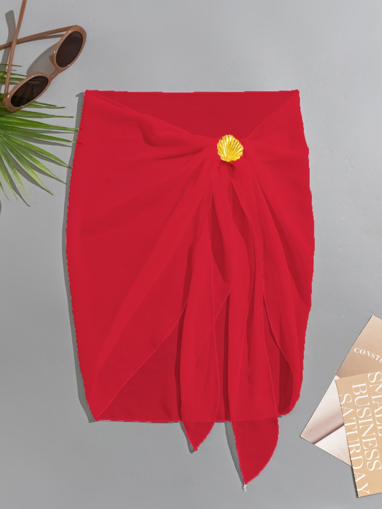 Damen Strandrock mit raffiniertem Knoten und dekorativer Muschelapplikation R&B