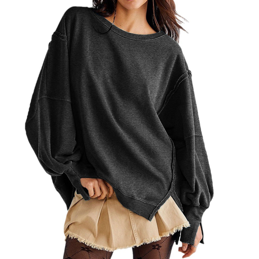 Damen Oversized Sweatshirt im entspannten Stil mit auffälligen Puffärmeln R&B