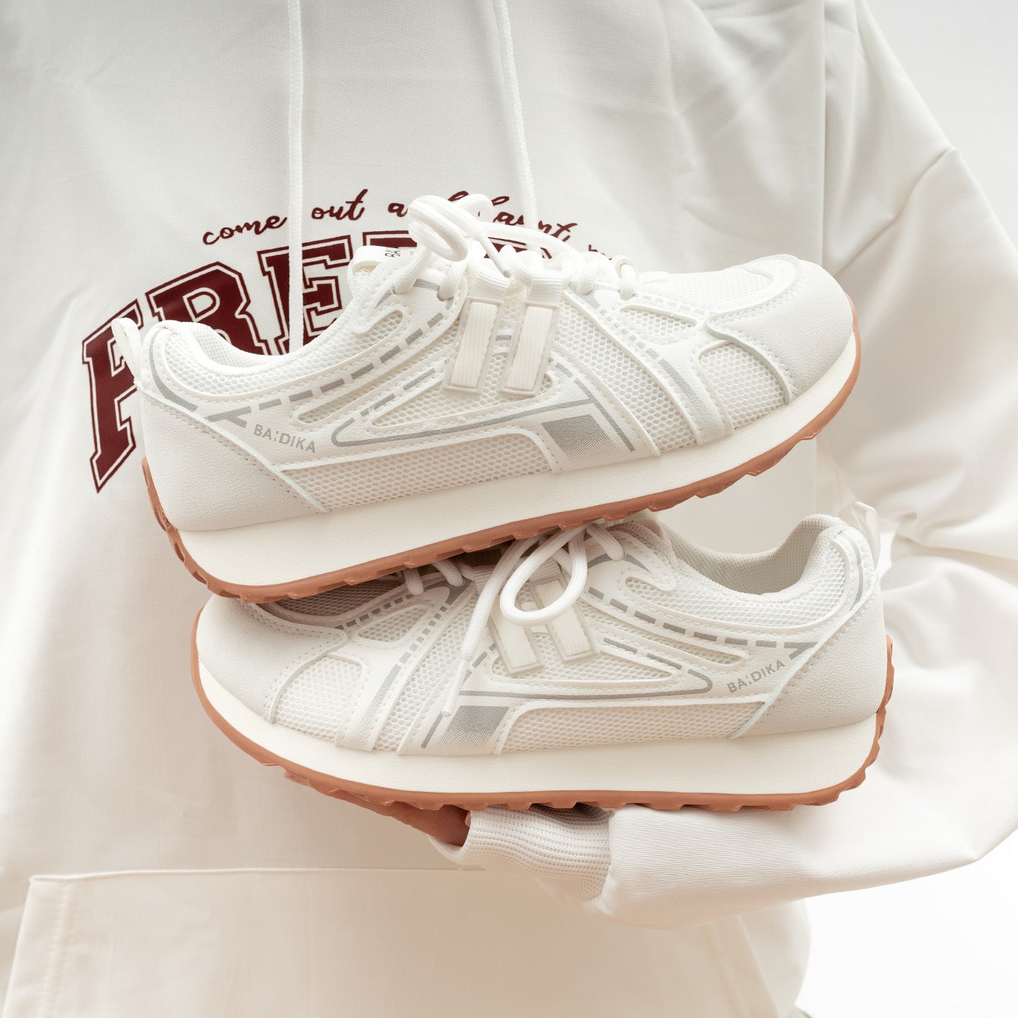 Damen Trendige Sneakers mit atmungsaktiver Mesh-Oberfläche und rutschfester Sohle