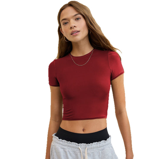 Damen Crop T-Shirt mit figurbetontem Schnitt R&B