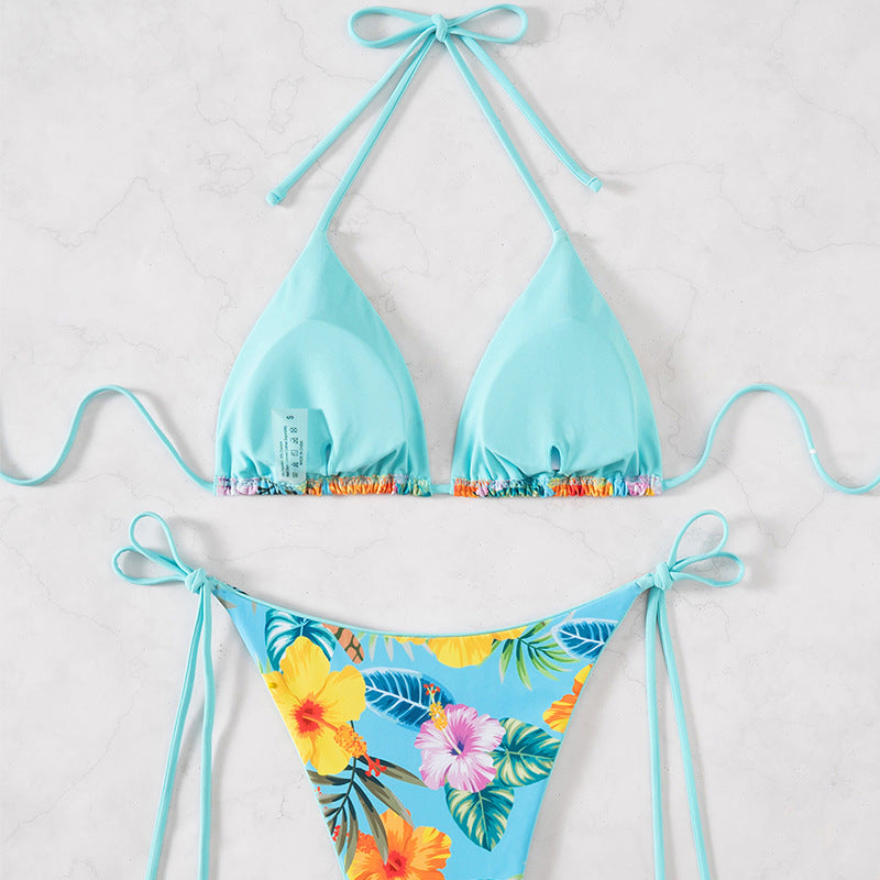 Damen Bikiniset mit floralem Muster und verstellbaren Trägern R&B