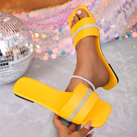 Damen Glamouröse Slide-Sandalen mit beeindruckenden Strass-Akzenten R&B