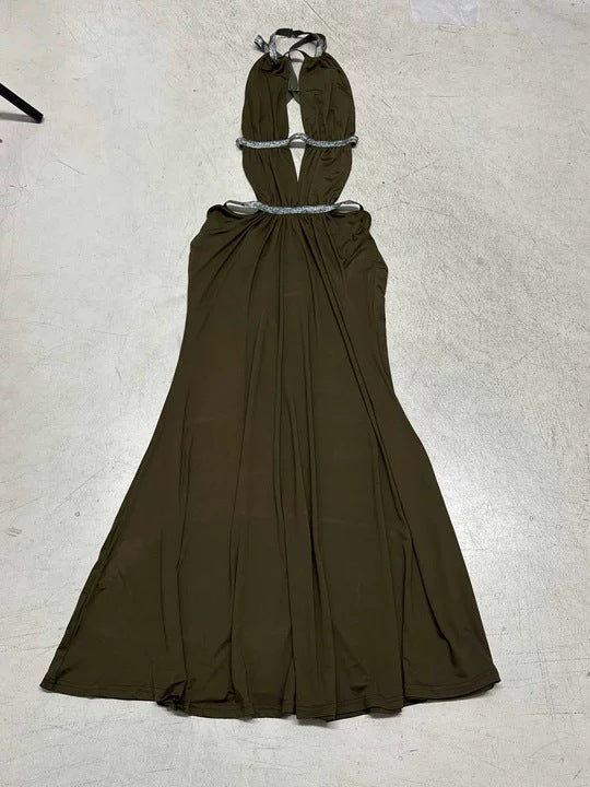 Damen Glamouröses Abendkleid mit raffinierten Cut-Outs und glitzernden Akzenten R&B