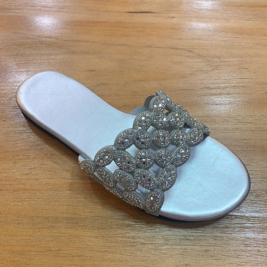 Damen elegante Riemchen-Sandalen mit funkelnden Schmuckelementen R&B