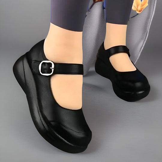 Damen Komfortable Halbschuhe mit verstellbarem Riemen und gepolsterter Innensohle R&B