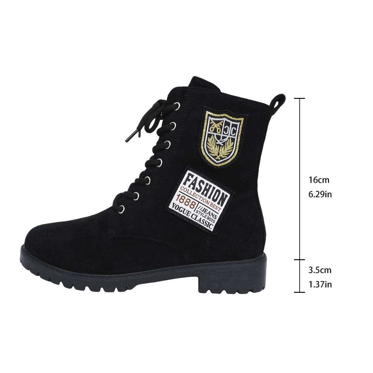 Damen Schnürstiefeletten mit modischem Patch-Design R&B