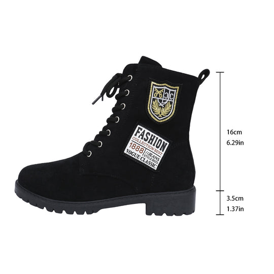 Damen Schnürstiefeletten mit modischem Patch-Design R&B