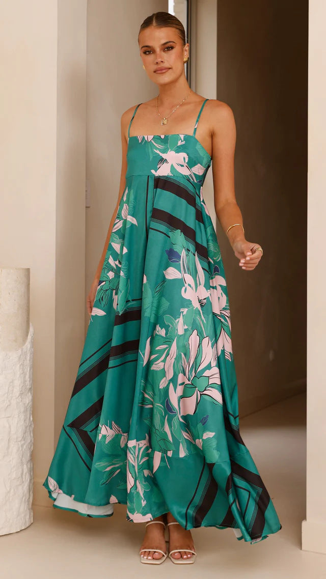 Damen Maxikleid mit floralem Motiv und fließendem Schnitt R&B