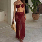 Damen Bandeau-Bikini mit Rüschenrock und elegantem Verschluss R&B