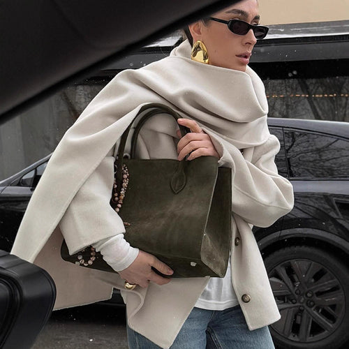 Damen Oversized Strickjacke mit elegantem Schnitt und praktischen Taschen R&B