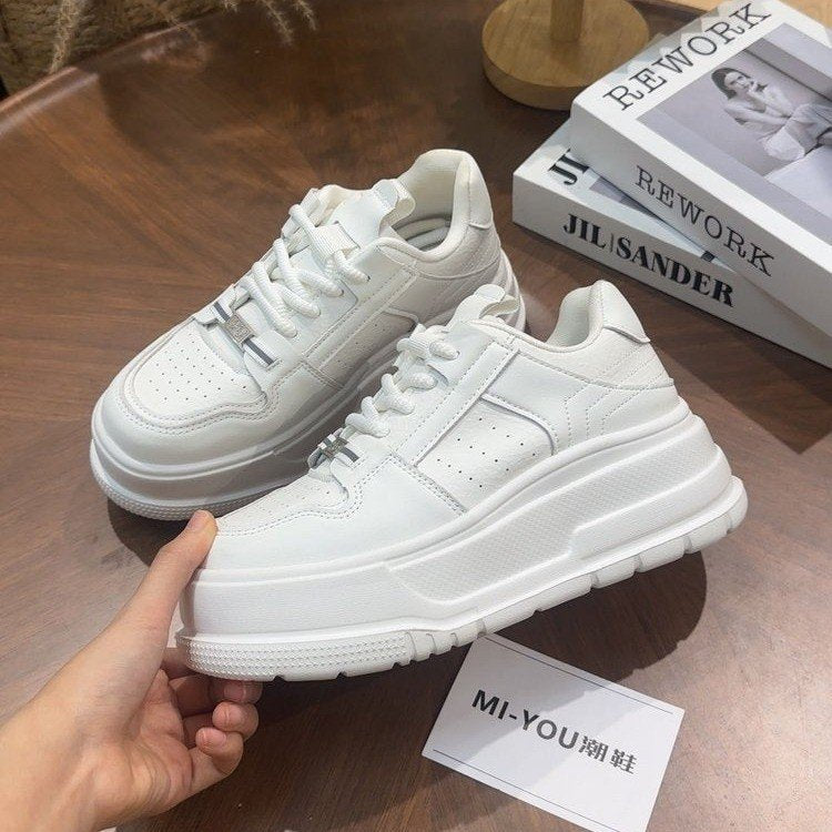 Damen modische Plateau-Sneaker mit rutschfester Sohle und atmungsaktivem Obermaterial R&B