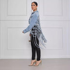 Damen Denimjacke mit einzigartigem Knoten-Detail und lässigem Schnitt R&B