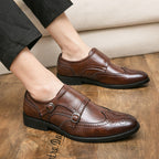 Damen elegante Doppel-Monk-Schuhe aus hochwertigem Leder R&B