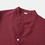 Herren Kurzarm-Hemd mit innovativem Henley-Kragen und lässigem Design
